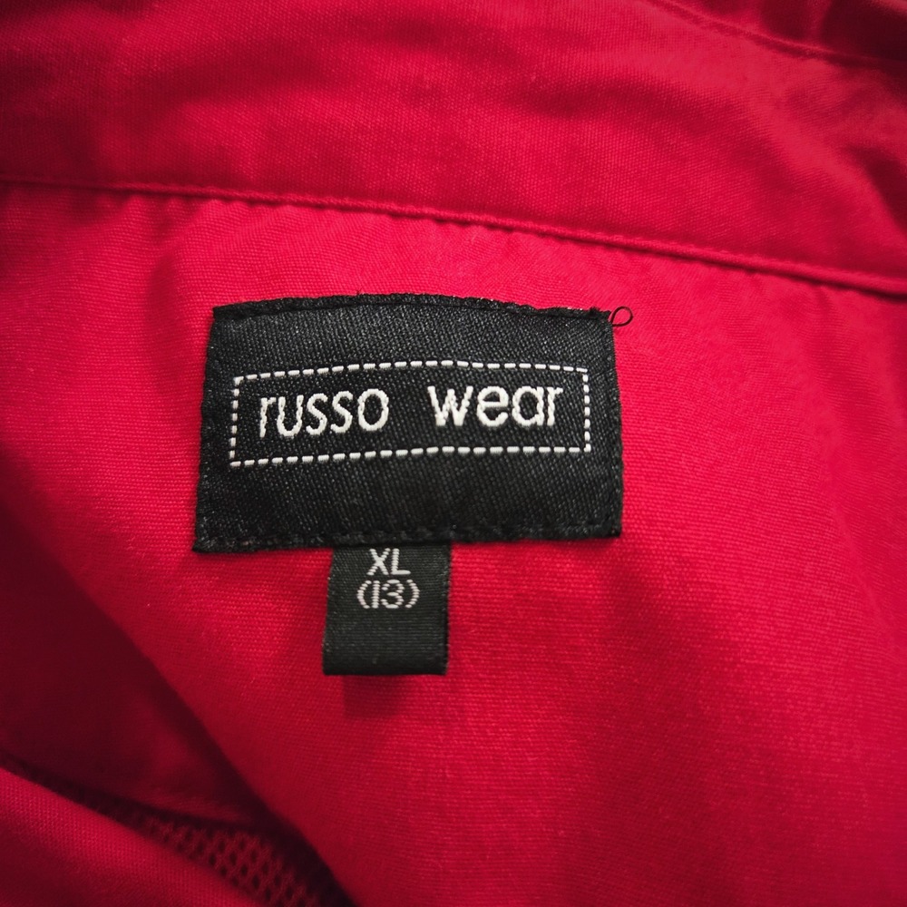 Russo Wear Red Long Sleeve Button Up Shirt Travel Map Graphic Streetwear - Picture 8 of 8